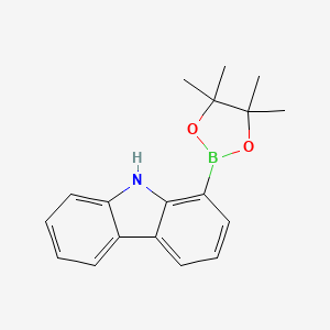 molecular formula C18H20BNO2 B3091875 1-(4,4,5,5-Tetramethyl-1,3,2-dioxaborolan-2-yl)-9H-carbazole CAS No. 1219637-88-3