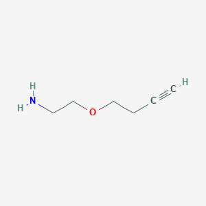 molecular formula C6H11NO B3091948 2-(but-3-yn-1-yloxy)ethan-1-amine CAS No. 122116-14-7