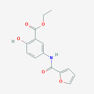 molecular formula C14H13NO5 B309217 ethyl 5-(furan-2-carbonylamino)-2-hydroxybenzoate 