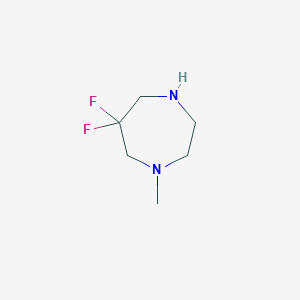 molecular formula C6H12F2N2 B3092331 6,6-Difluoro-1-methyl-1,4-diazepane CAS No. 1227310-88-4