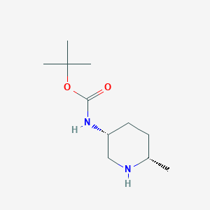 molecular formula C11H22N2O2 B3092434 tert-Butyl N-[(3R,6S)-6-methylpiperidin-3-yl]carbamate CAS No. 1227916-38-2