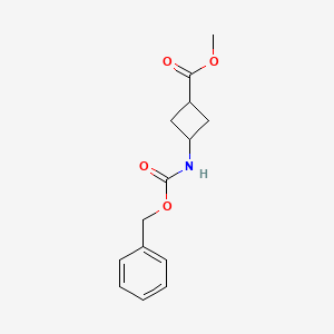 molecular formula C14H17NO4 B3092736 Methyl 3-(cbz-amino)cyclobutanecarboxylate CAS No. 1234616-55-7