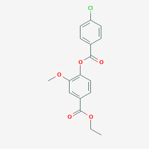 molecular formula C17H15ClO5 B309275 Ethyl 4-[(4-chlorobenzoyl)oxy]-3-methoxybenzoate 