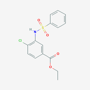 molecular formula C15H14ClNO4S B309283 Ethyl 4-chloro-3-[(phenylsulfonyl)amino]benzoate 