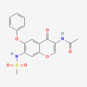 molecular formula C18H16N2O6S B3092855 N-(7-(methylsulfonamido)-4-oxo-6-phenoxy-4H-chromen-3-yl)acetamide CAS No. 123662-92-0