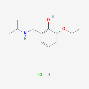 molecular formula C12H20ClNO2 B3093082 2-Ethoxy-6-{[(propan-2-yl)amino]methyl}phenol hydrochloride CAS No. 1240567-68-3
