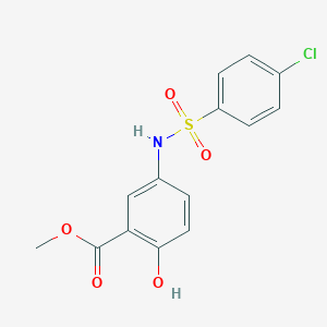 molecular formula C14H12ClNO5S B309321 Methyl 5-{[(4-chlorophenyl)sulfonyl]amino}-2-hydroxybenzoate 