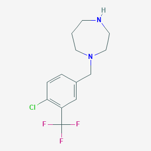 molecular formula C13H16ClF3N2 B3093215 1-{[4-Chloro-3-(trifluoromethyl)phenyl]methyl}-1,4-diazepane CAS No. 1240581-71-8