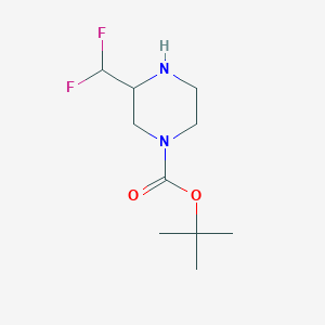 molecular formula C10H18F2N2O2 B3093243 Tert-butyl 3-(difluoromethyl)piperazine-1-carboxylate CAS No. 1240621-52-6