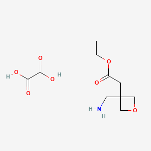molecular formula C10H17NO7 B3093298 Ethyl 2-(3-(aminomethyl)oxetan-3-yl)acetate oxalate CAS No. 1242267-76-0