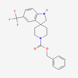 molecular formula C21H21F3N2O2 B3093384 Benzyl 5-(trifluoromethyl)spiro[indoline-3,4'-piperidine]-1'-carboxylate CAS No. 1243328-71-3