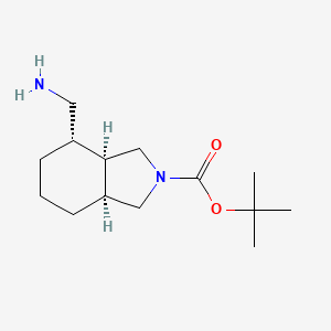 molecular formula C14H26N2O2 B3093898 Racemic-(3aR,4S,7aS)-tert-butyl 4-(aminomethyl)hexahydro-1H-isoindole-2(3H)-carboxylate CAS No. 1250993-62-4