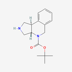 molecular formula C16H22N2O2 B3093909 Trans-1,2,3,3A,5,9B-Hexahydro-Pyrrolo[3,4-C]Isoquinoline-4-Carboxylic Acid Tert-Butyl Ester CAS No. 1251002-37-5