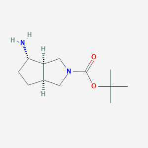 molecular formula C12H22N2O2 B3093915 Racemic-(3aR,4S,6aS)-tert-butyl 4-aminohexahydrocyclopenta[c]pyrrole-2(1H)-carboxylate CAS No. 1251012-40-4