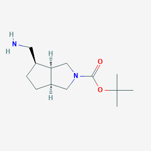 molecular formula C13H24N2O2 B3093927 Racemic-(3aR,4R,6aS)-tert-butyl 4-(aminomethyl)hexahydrocyclopenta[c]pyrrole-2(1H)-carboxylate CAS No. 1251012-52-8