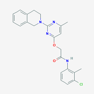 molecular formula C23H23ClN4O2 B3093975 N-(3-chloro-2-methylphenyl)-2-{[6-methyl-2-(1,2,3,4-tetrahydroisoquinolin-2-yl)pyrimidin-4-yl]oxy}acetamide CAS No. 1251687-65-6