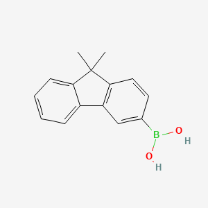 molecular formula C15H15BO2 B3093982 Boronic acid, B-(9,9-dimethyl-9H-fluoren-3-yl)- CAS No. 1251773-34-8
