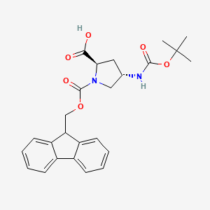 (2R,4S)-1-(((9H-Fluoren-9-yl)methoxy)carbonyl)-4-((tert-butoxycarbonyl)amino)pyrrolidine-2-carboxylic acid