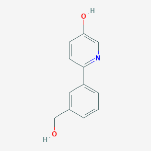 molecular formula C12H11NO2 B3094144 6-(3-(Hydroxymethyl)phenyl)pyridin-3-ol CAS No. 1255638-64-2
