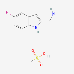 molecular formula C11H15FN2O3S B3094167 [(5-Fluoro-1H-indol-2-yl)methyl]methylamine methanesulfonate CAS No. 1255717-18-0