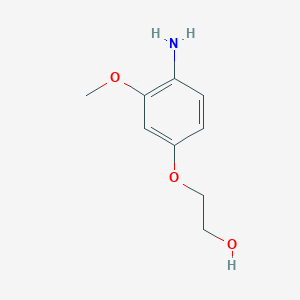 molecular formula C9H13NO3 B3094438 2-(4-AMINO-3-METHOXYPHENOXY)ETHAN-1-OL CAS No. 1258492-36-2