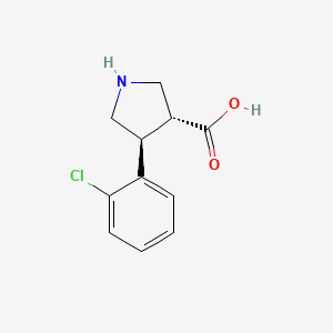 molecular formula C11H12ClNO2 B3094672 Trans-4-(2-chlorophenyl)pyrrolidine-3-carboxylic acid CAS No. 1260593-59-6
