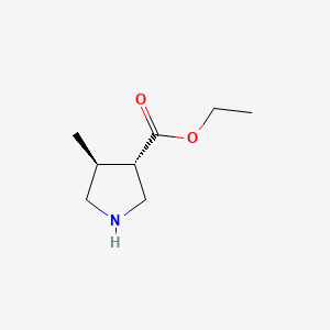 molecular formula C8H15NO2 B3094679 Ethyl (3S,4S)-4-methylpyrrolidine-3-carboxylate CAS No. 1260603-17-5