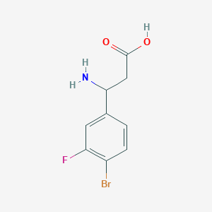 molecular formula C9H9BrFNO2 B3094765 3-Amino-3-(4-bromo-3-fluorophenyl)propanoic acid CAS No. 1260682-05-0
