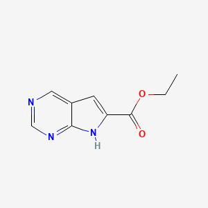 molecular formula C9H9N3O2 B3094821 Ethyl 7H-pyrrolo[2,3-d]pyrimidine-6-carboxylate CAS No. 1260860-81-8