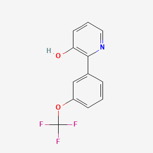 molecular formula C12H8F3NO2 B3094935 2-[3-(Trifluoromethoxy)phenyl]pyridin-3-ol CAS No. 1261513-74-9