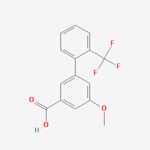 molecular formula C15H11F3O3 B3094948 5-Methoxy-2'-(trifluoromethyl)biphenyl-3-carboxylic acid CAS No. 1261565-92-7