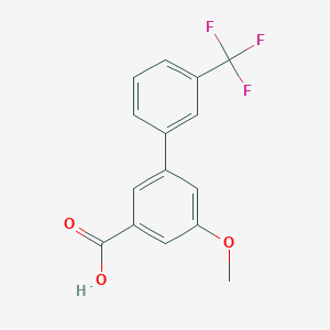 molecular formula C15H11F3O3 B3095022 5-Methoxy-3'-(trifluoromethyl)biphenyl-3-carboxylic acid CAS No. 1261773-34-5