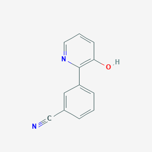 molecular formula C12H8N2O B3095107 3-(3-Hydroxypyridin-2-yl)benzonitrile CAS No. 1261909-14-1