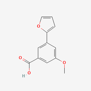 molecular formula C12H10O4 B3095141 3-(Furan-2-YL)-5-methoxybenzoic acid CAS No. 1261914-01-5
