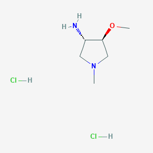 molecular formula C6H16Cl2N2O B3095346 trans-4-Methoxy-1-methyl-3-pyrrolidinamine dihydrochloride CAS No. 1262769-88-9