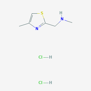 molecular formula C6H12Cl2N2S B3095355 N-Methyl-1-(4-methyl-1,3-thiazol-2-yl)methanamine dihydrochloride CAS No. 1262771-15-2