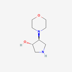 molecular formula C8H16N2O2 B3095409 trans-4-(4-Morpholinyl)-3-pyrrolidinol CAS No. 1262833-06-6