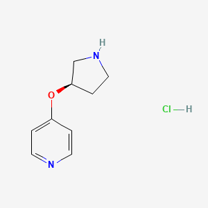 molecular formula C9H13ClN2O B3095486 4-((R)-Pyrrolidin-3-yloxy)-pyridine hydrochloride CAS No. 1264033-82-0