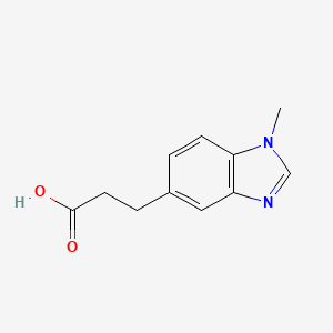 molecular formula C11H12N2O2 B3095564 3-(1-methyl-1H-benzimidazol-5-yl)propanoic acid CAS No. 1266373-52-7
