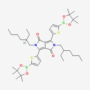 molecular formula C42H62B2N2O6S2 B3095709 2,5-Bis(2-ethylhexyl)-3,6-bis(5-(4,4,5,5-tetramethyl-1,3,2-dioxaborolan-2-yl)thiophen-2-yl)pyrrolo[3,4-c]pyrrole-1,4(2H,5H)-dione CAS No. 1269004-46-7