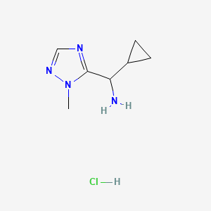 molecular formula C7H13ClN4 B3095783 Cyclopropyl(1-methyl-1H-1,2,4-triazol-5-yl)methanamine hydrochloride CAS No. 1269053-18-0