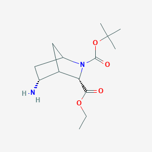 molecular formula C14H24N2O4 B3096161 Racemic-(1S,3S,4R,5R)-2-Tert-Butyl 3-Ethyl 5-Amino-2-Azabicyclo[2.2.1]Heptane-2,3-Dicarboxylate CAS No. 1272757-65-9
