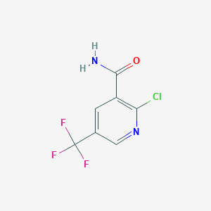 molecular formula C7H4ClF3N2O B3096317 2-Chloro-5-(trifluoromethyl)nicotinamide CAS No. 1279217-36-5