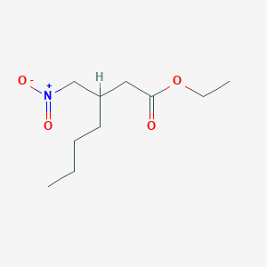 molecular formula C10H19NO4 B3096343 Ethyl 3-(nitromethyl)heptanoate CAS No. 128013-63-8