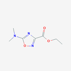 molecular formula C7H11N3O3 B3096344 Ethyl 5-(dimethylamino)-1,2,4-oxadiazole-3-carboxylate CAS No. 128014-84-6