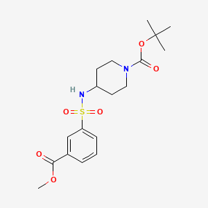 molecular formula C18H26N2O6S B3096551 tert-butyl 4-[(3-methoxycarbonylphenyl)sulfonylamino]piperidine-1-carboxylate CAS No. 1286264-41-2