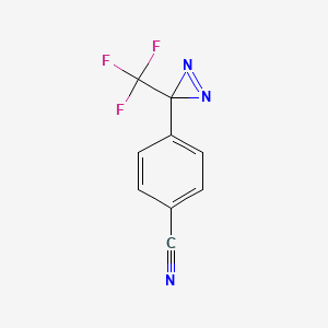 molecular formula C9H4F3N3 B3096720 4-(3-(Trifluoromethyl)-3H-diazirin-3-yl)benzonitrile CAS No. 128886-91-9
