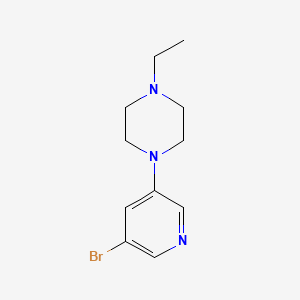molecular formula C11H16BrN3 B3096729 1-(5-Bromopyridin-3-yl)-4-ethylpiperazine CAS No. 1288990-56-6