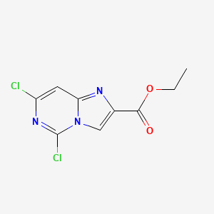 molecular formula C9H7Cl2N3O2 B3096752 Ethyl 5,7-dichloroimidazo[1,2-c]pyrimidine-2-carboxylate CAS No. 1289151-91-2