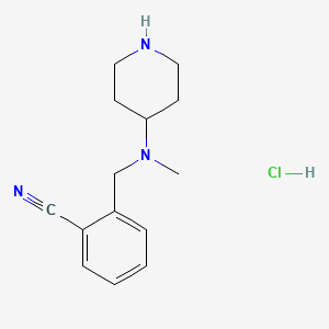 B3096796 2-((Methyl(piperidin-4-yl)amino)methyl)benzonitrile hydrochloride CAS No. 1289386-29-3